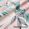 Desaturated Pastel Tropical Foliage Print Nylon Spandex Fabric