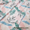 Desaturated Pastel Tropical Foliage Print Nylon Spandex Fabric