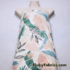 Desaturated Pastel Tropical Foliage Print Nylon Spandex Fabric