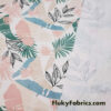 Desaturated Pastel Tropical Foliage Print Nylon Spandex Fabric
