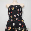 Famous Japanese Cartoon, Kaonashi, No-Face Mask, Flowers and Fans on Lightweight Cotton Spandex Jersey Knit Fabric
