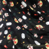Famous Japanese Cartoon, Kaonashi, No-Face Mask, Flowers and Fans on Lightweight Cotton Spandex Jersey Knit Fabric