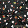 Famous Japanese Cartoon, Kaonashi, No-Face Mask, Flowers and Fans on Lightweight Cotton Spandex Jersey Knit Fabric