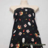 Famous Japanese Cartoon, Kaonashi, No-Face Mask, Flowers and Fans on Lightweight Cotton Spandex Jersey Knit Fabric