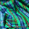 Green, Blue, Red, Gold and Black Fluid Drape Yarn Dyed Plaid Taffeta Fabric