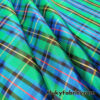 Green, Blue, Red, Gold and Black Fluid Drape Yarn Dyed Plaid Taffeta Fabric