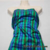 Green, Blue, Red, Gold and Black Fluid Drape Yarn Dyed Plaid Taffeta Fabric