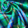 Green, Blue, Red, Gold and Black Fluid Drape Yarn Dyed Plaid Taffeta Fabric
