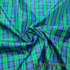 Green, Blue and Black Yarn Dyed Plaid Taffeta Fabric