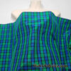 Green, Blue and Black Yarn Dyed Plaid Taffeta Fabric