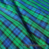 Green, Blue and Black Yarn Dyed Plaid Taffeta Fabric