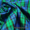 Green, Blue and Black Yarn Dyed Plaid Taffeta Fabric