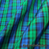 Green, Blue and Black Yarn Dyed Plaid Taffeta Fabric