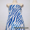 Royal Blue Animal Print on White Stretch Velvet Fabric