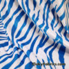 Royal Blue Animal Print on White Stretch Velvet Fabric