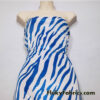 Royal Blue Animal Print on White Stretch Velvet Fabric
