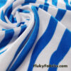Royal Blue Animal Print on White Stretch Velvet Fabric