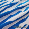 Royal Blue Animal Print on White Stretch Velvet Fabric