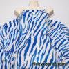 Royal Blue Animal Print on White Stretch Velvet Fabric