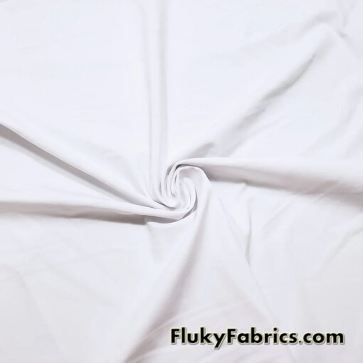 White Solid Matte Athletic Nylon Spandex Fabric