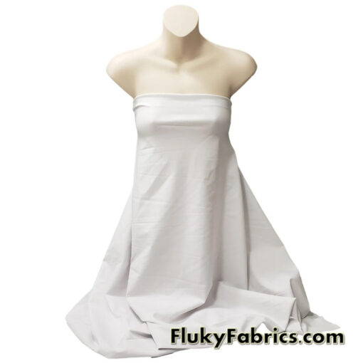 White Solid Matte Athletic Nylon Spandex Fabric
