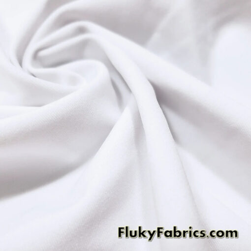 White Solid Matte Athletic Nylon Spandex Fabric