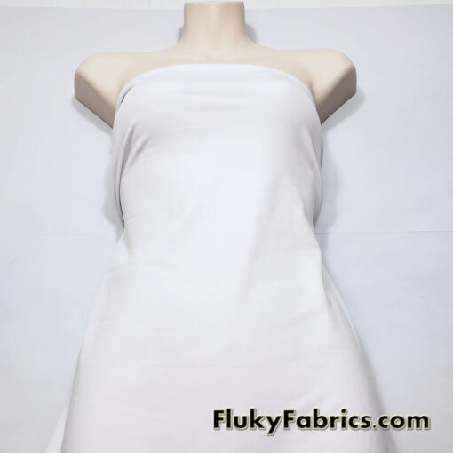 White Solid Matte Athletic Nylon Spandex Fabric