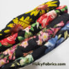 Flower Print Assorted Cotton Spandex Fabric Bundle for Apparel, Hair Bands and Other Crafts