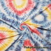 Lightweight French Terry Fabric with a Big Tie Dye Print Stretch Knit Fabric