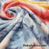 Lightweight French Terry Fabric with a Big Tie Dye Print Stretch Knit Fabric