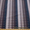 Orange, Navy and White Ikat Horizontal Pattern Poly Spandex Athletic and Swimwear Fabric