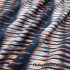 Orange, Navy and White Ikat Horizontal Pattern Poly Spandex Athletic and Swimwear Fabric