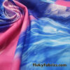 Blue and Pink Cotton Candy Oily Print 4-Way Stretch Nylon Spandex Fabric