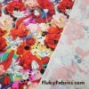 Colorful Flower Mix Print Swimsuit Fabric with 4-Way Stretch for Swimwear and Apparel