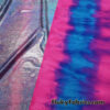 Cotton Candy Pink and Blue Tie Dye with Holographic Metallic Mystique Foggy Foil Nylon Spandex