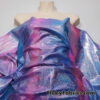 Cotton Candy Pink and Blue Tie Dye with Holographic Metallic Mystique Foggy Foil Nylon Spandex