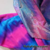 Cotton Candy Pink and Blue Tie Dye with Holographic Metallic Mystique Foggy Foil Nylon Spandex