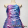 Cotton Candy Pink and Blue Tie Dye with Holographic Metallic Mystique Foggy Foil Nylon Spandex