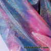 Cotton Candy Pink and Blue Tie Dye with Holographic Metallic Mystique Foggy Foil Nylon Spandex