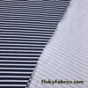 Mini Stripe Print Nylon Spandex Fabric – White and Dark Navy