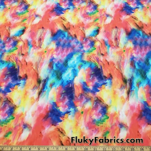 Multicolor Chalk Dust Explosion / Heavenly Mystical Clouds Nylon Spandex Fabric