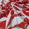 Red and White Silhouette Abstract Floral Print Nylon Spandex Fabric