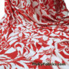 Red and White Silhouette Abstract Floral Print Nylon Spandex Fabric