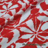 Red and White Silhouette Abstract Floral Print Nylon Spandex Fabric