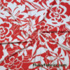 Red and White Silhouette Abstract Floral Print Nylon Spandex Fabric
