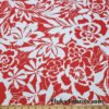 Red and White Silhouette Abstract Floral Print Nylon Spandex Fabric at flukyfabrics.com