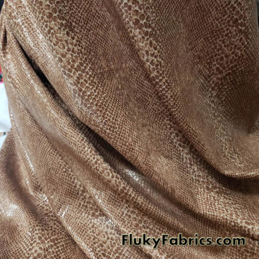 Warm Taupe Snake Scales 2-Way Stretch Fabric