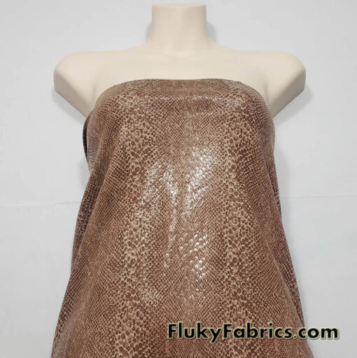 Warm Taupe Snake Scales 2-Way Stretch Fabric
