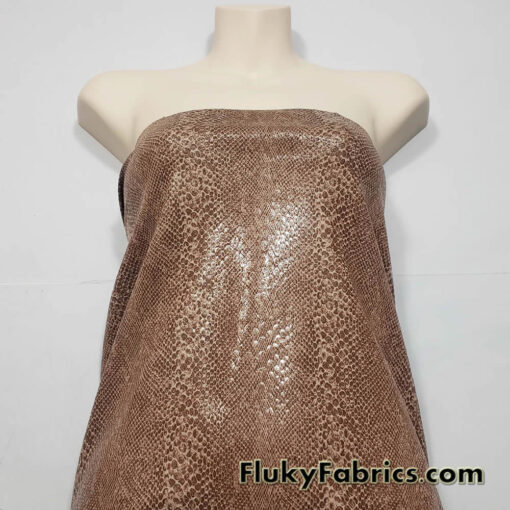 Warm Taupe Snake Scales 2-Way Stretch Fabric