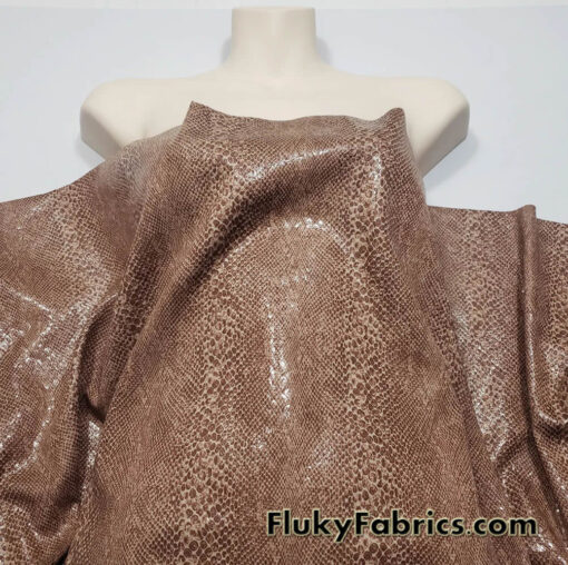 Warm Taupe Snake Scales 2-Way Stretch Fabric